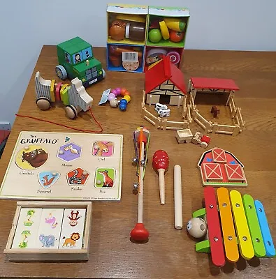 £35 • Buy Wooden Toy Bundle Baby Toddler Montessori Educational 