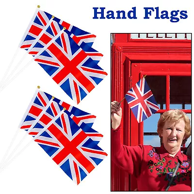 Union Jack Hand Flags Polyester Great British Flags Royal Events Street Party UK • £2.79