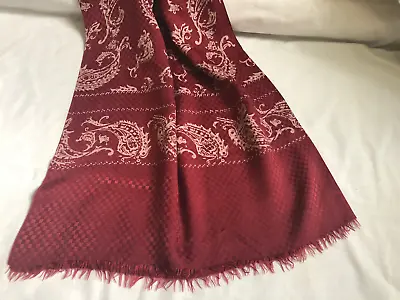 VINTAGE RETRO Mens Wide Red Paisley Pattern Scarf Cravat Necktie #2 • £13.79