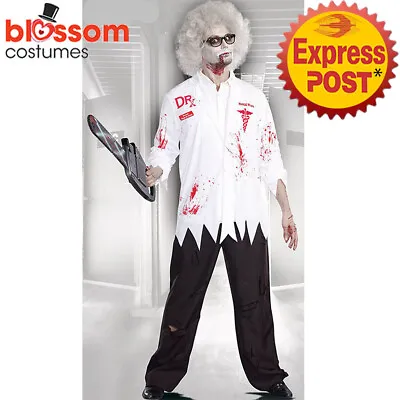 CA860  Psychiatric Mad Scientist Doctor Lab Coat Einstein Halloween Mens Costume • $23.71