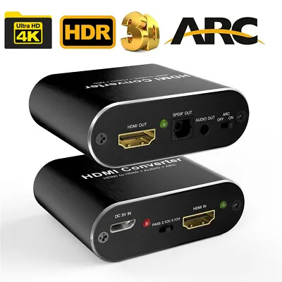 HDMI 2.0 Audio Extractor 4K 60Hz ARC Splitter 5.1CH HDMI To SPDIF Toslink Audio • $29.89