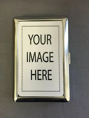 Custom Create Your Own Silver Cigarette Case / Metal Wallet Card Money Holder  • $18.95