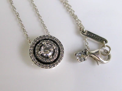 $50.96 • Buy PANDORA Sparkling Double Halo Collier Necklace 45 Cm 399414C01