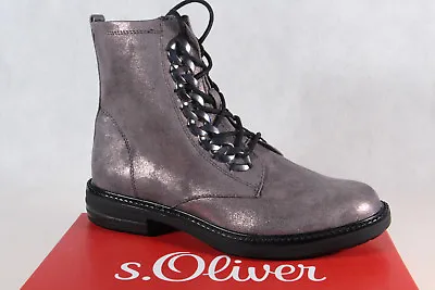 S.oliver Lace Up Boots Ankle Boots Winter Boots Grey/Silver 25231 New • $60.74