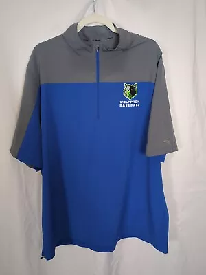 Mizuno Mens Grey & Blue Pullover 1/4 Zip Shirt -Wolfpack Baseball- Size 2XL • $14.99