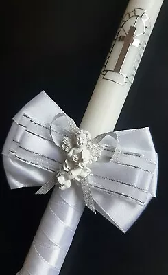 Baptism  Christening Candle 35 Cm Long Church Candle Holy Communion Ceremony • £13