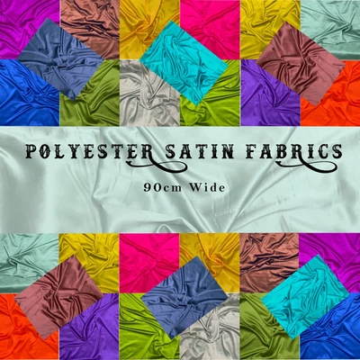 £3.26 • Buy Polyester Plain Silky Satin Fabric Dress Craft Bridal Sewing Lining Material-35 