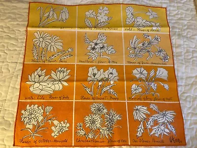 NOS Vtg Vera Tea Towel Flower Of The Month Cotton Blend Guest Towel Napkin • $5