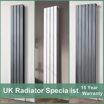 Vertical Flat Panel Designer Bathroom Upright Radiator Gloss White Anthracite • £84.99