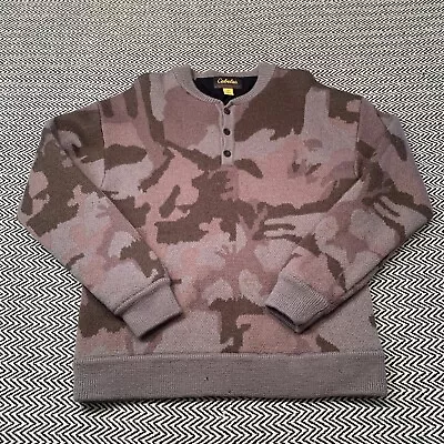 Cabela’s Men’s 100% Wool Windshear Windstopper Lined Henley Sweater -Large Camo • $84.99