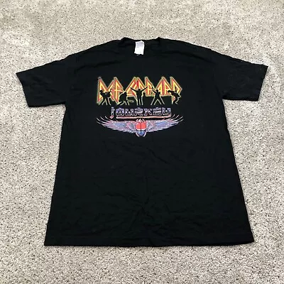 VTG Def Leppard Shirt Adult Large Black Journey Rock Music Concert 2006 Tour • $12.27