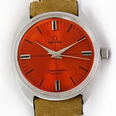 1968s Omega Seamaster Cosmic Sunburst Orange Dial Men's Vintage Watch • $1399