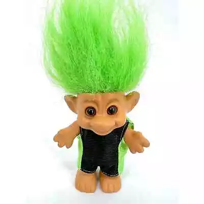 Vintage Lucky Troll Doll IMM Forest Troll Green Hair Brown Eyes • $15