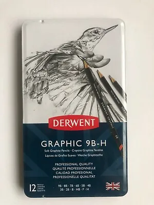 £8.99 • Buy Derwent 34215 9B-H  SOFT  Graphic Drawing Pencil - Pack Of 12