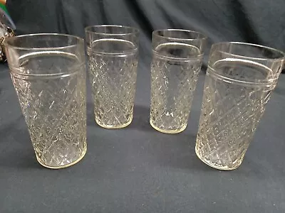 Set Of 4 Vintage  1950's 16oz. Clear Jelly Jar Glasses 6  • $35