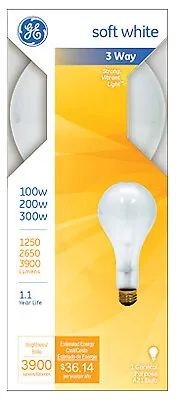 GE 41459 3-Way Soft White Light Bulb 100/200/300 Watt - Quantity 6 • $50.24