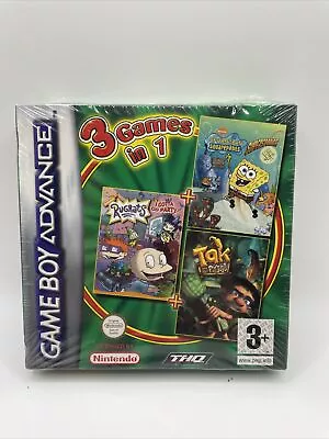 Nintendo Rare Gameboy Advance Game Sealed New - 3 In 1 Rugrats Tak & SpongeBob • £25