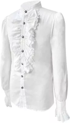 Gentlemens Victorian/Renaissance Fair/Steampunk/Theatre/Cosplay Ruffled Shirt~XL • $34.88