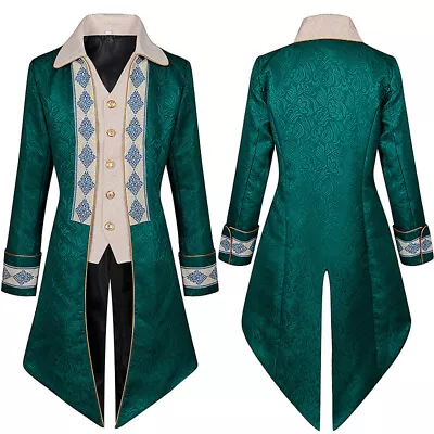 Victorian Nobleman Jacket Medieval Cosplay Pirate Tuexdo Men Renaissance Frock • $42.72