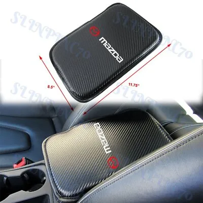 Embroidery For MAZDA Carbon Fiber Center Console Armrest Cushion Mat Pad Cover • $14.49