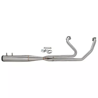 Brushed 2 Into 1 Full Length Exhaust Pipe For Harley Bagger Touring FL 1995-2016 • $469.96