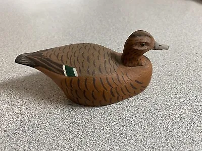 Vintage Signed CW Charles Pete Wilbur Miniature Wood Duck Decoy - Ring Neck Hen • $31.95