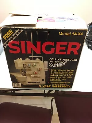 Singer Merrittlock 14U44B Serger Sewing Machine W/ Pedal Tested W/ Original Box • $120