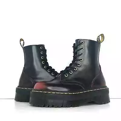Dr Martens Jadon Arcadia Cherry Red Ruboff Platform Boots Women’s 6 Shoes • $258