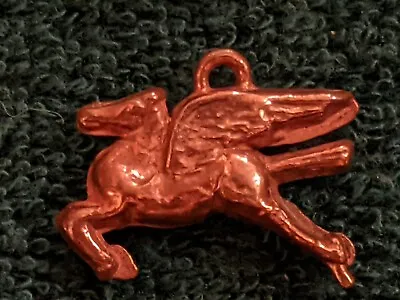 Vintage Miniature CRACKER JACK Metal MOBIL OIL Pegasus Horse Charm Copper Color • $19.99