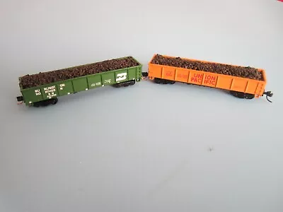 N Scale Gondolas (2) With Coal Loads • $20