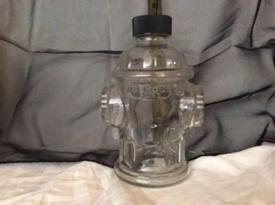 $10 • Buy Firehouse Subs Fire Hydrant Clear Glass Bottle With Lid