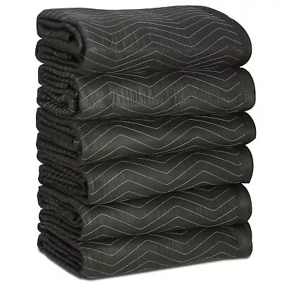 6 Pack Moving Blankets 80  X 72 (30 Lb/dz) Heavy Duty Quilted Pro Shipping Pads • $31.59