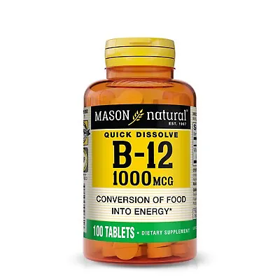 Mason Natural Vitamin B12 1000 Mcg Quick Dissolve - Healthy Conversion Of Food • $13.59