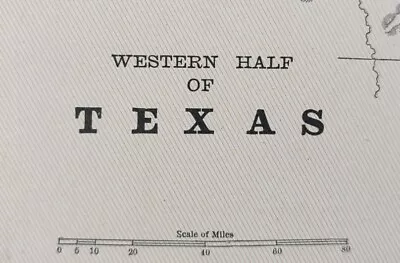 Vintage 1900 WEST TEXAS Map 14 X22  Old Antique Original AMARILLO SWEETWATER TX • $36.04