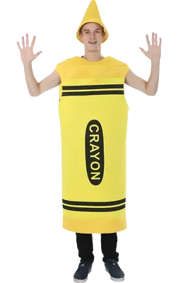 Orion Costumes Mens Yellow Crayon Novelty Stag Night Group Fancy Dress Costume • £40.99