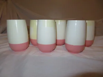 $19.99 • Buy 6 Vintage Bopp-Decker Vacron Plastic Pink White Insulated Tumblers Cups