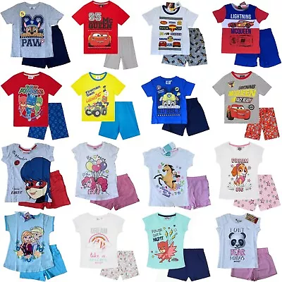 Boys Girls Kids Children Pyjamas Short Sleeve T-Shirt Shorts Set Age 2-12 Years • £7.99