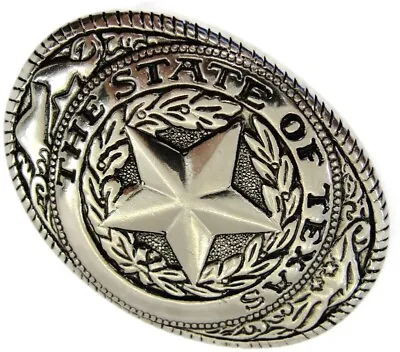 Kids Womans Small Belt Buckle State Of Texas Star Silver Tone • $15.99