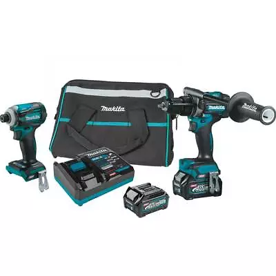 Makita GT200D 40V MAX XGT Brushless Cordless 2 PC Combo Kit W/ 2.5 AH Batteries • $469