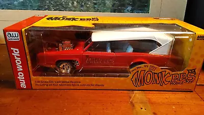 Autoworld NEW The Monkees Mobile W/4 Cutout Figures Diecast Scale 1:18 • $139.99