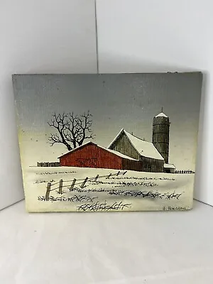 Signed Painting By H. Hargrove Red Barn Unframed • $22.97