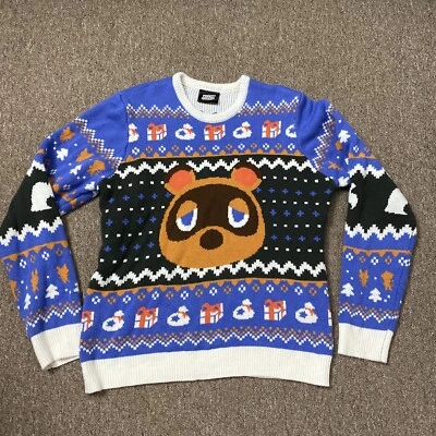 $75 • Buy Animal Crossing Size 2X Tom Nook Ugly Christmas Sweater Genuine Nintendo