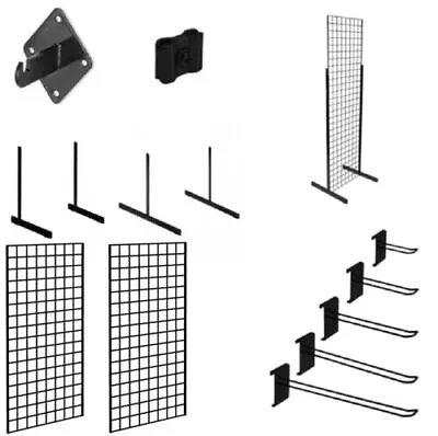 £52.99 • Buy Black Premium Grid Mesh Panel Retail Shop Display Panel Accessory Hook Arm