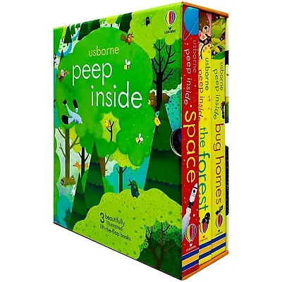 £13.29 • Buy Usborne Peep Inside Lift-the-Flap Series 3 Books Collection Box Set Space,Forest