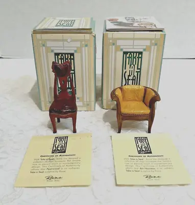  Take A Seat  By Raine Lot Of 2 Miniature Dollhouse Chairs-nib With Coa • $25.50