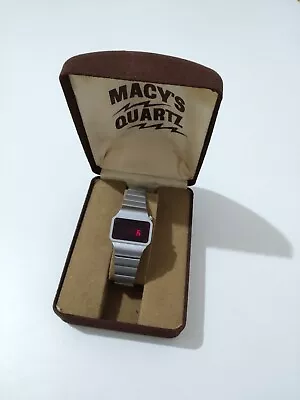 Vintage Watch Digital Red LED Macy's Quartz Illuminated 1970s (for Restoration)  • $12.62