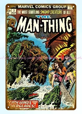 1974 Comic Man Thing Metal Tin Sign Bathroom Wall Decor Garage Bars • $18.89