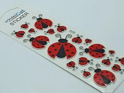 Ladybird Ladybug Stickers Happy Fun Children Birthday Party Decorating Scrapbook • £2.89