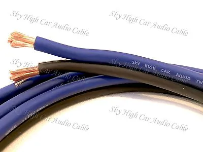 10 Ft TRUE 8 Gauge AWG BL/BK Sky High Car Audio Speaker Wire Car Home Audio • $16.95