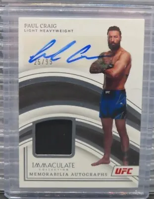 2023 Immaculate Collection UFC Paul Craig Fighter Used Material Auto #25/99🔥 • $0.99